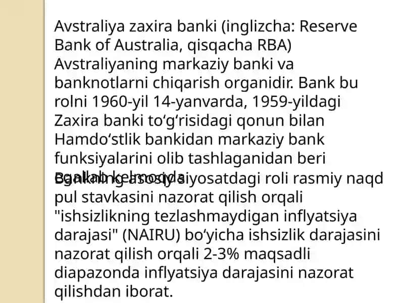 Avstraliya Zaxira banki 3