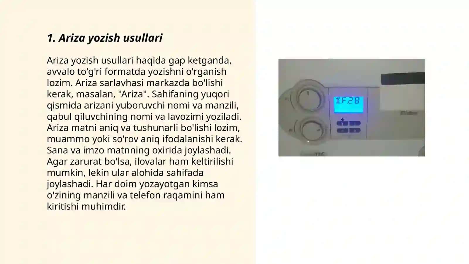 Nutqning uslubiy shakllari (Ariza, Bildirishnoma, Tushuntirish xati) 3