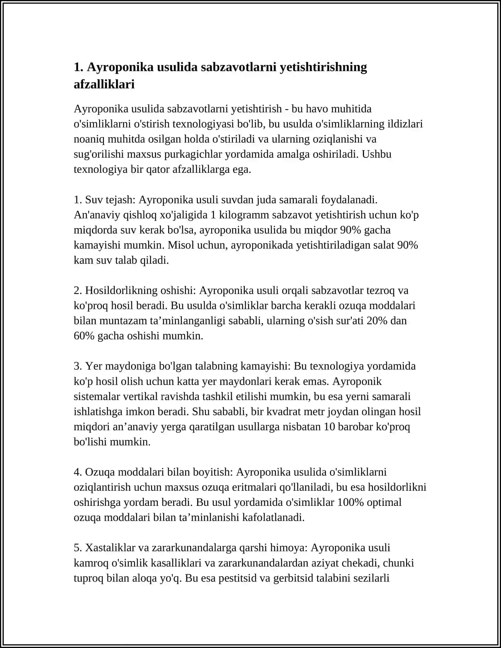 HIMOYALANGAN YERLARDA AYROPONIKA USULIDA SABZAVOTLARNI YETISHTIRISH TEXNOLOGIYASI 3