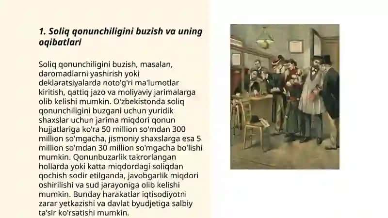 Soliqqa oid huquqbuzarlik uchun javobgarlik choralari 3