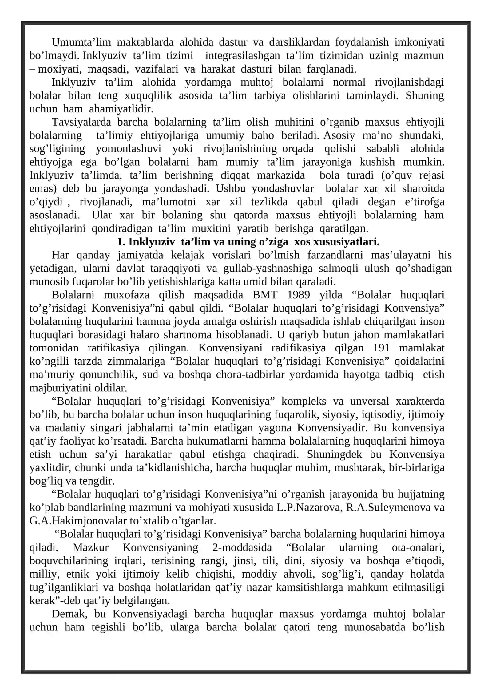 Inklyuziv ta’lim va nogironlik turlarining mutanosibligi 3