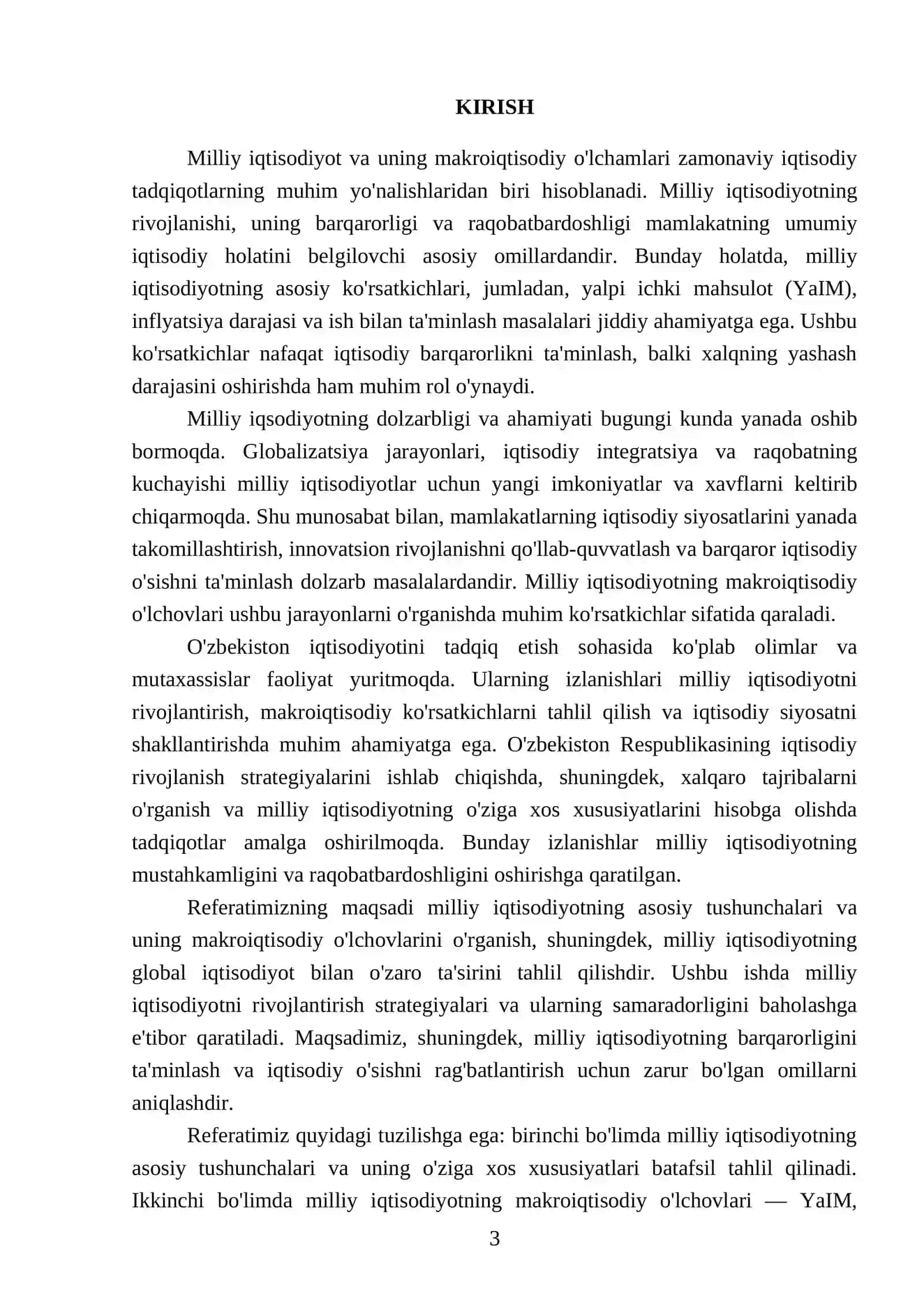 Milliy iqsodiyot Va uning makro iqtisodiy o'lchamlari 3