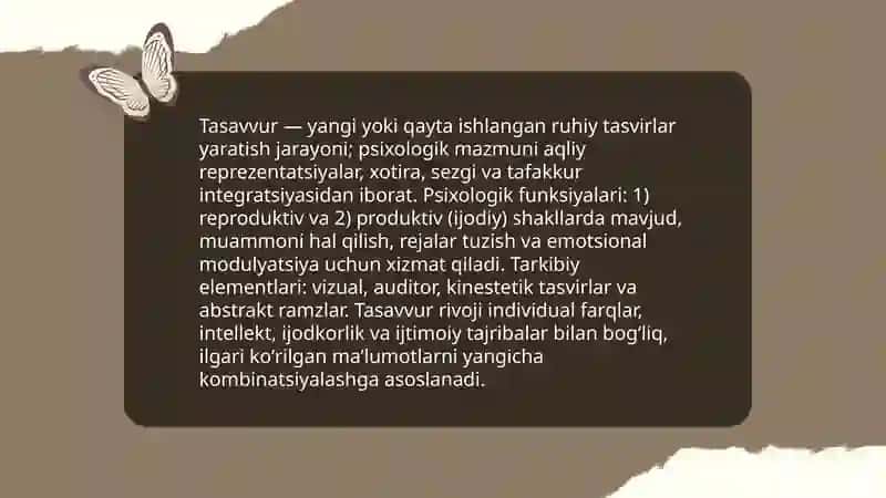 Tasavvur haqida umumiy tushuncha va uning shakllarini tahlil qilish 3