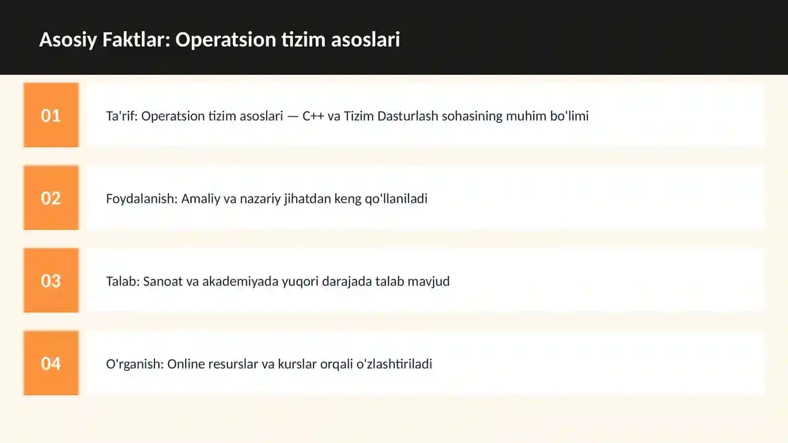 Operatsion tizim asoslari 3