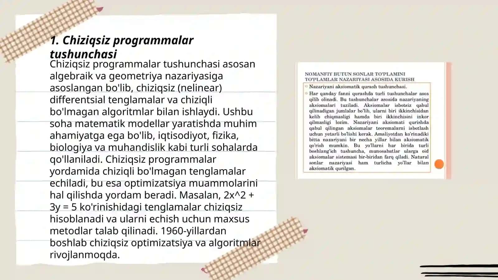 Chiziqsiz programmalashtirish 3