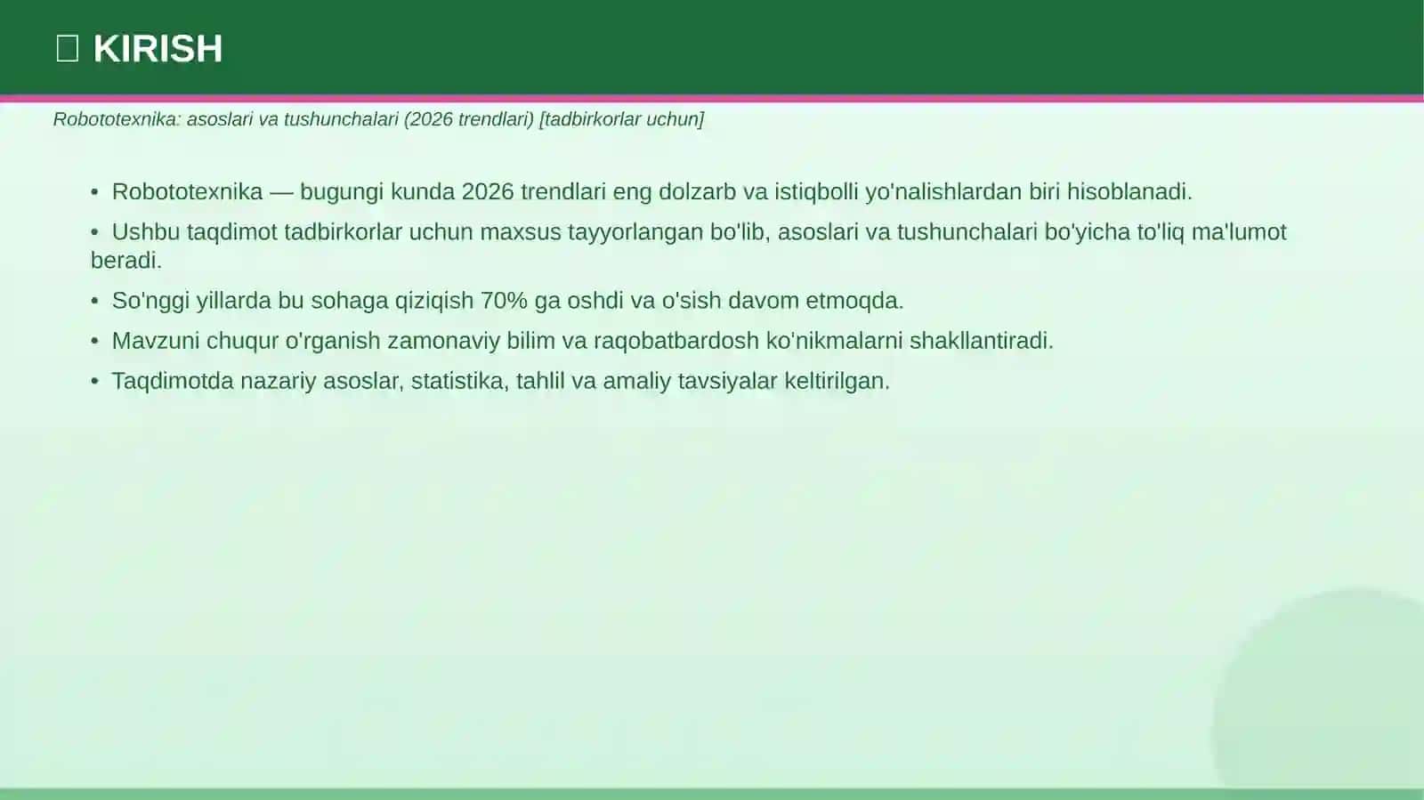 Robototexnika: asoslari va tushunchalari (2026 trendlari) [tadbirkorlar uchun] 3