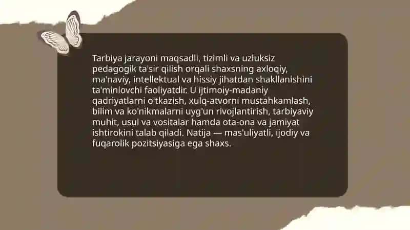 Tarbiya jarayonining mohiyati va mazmuni 3
