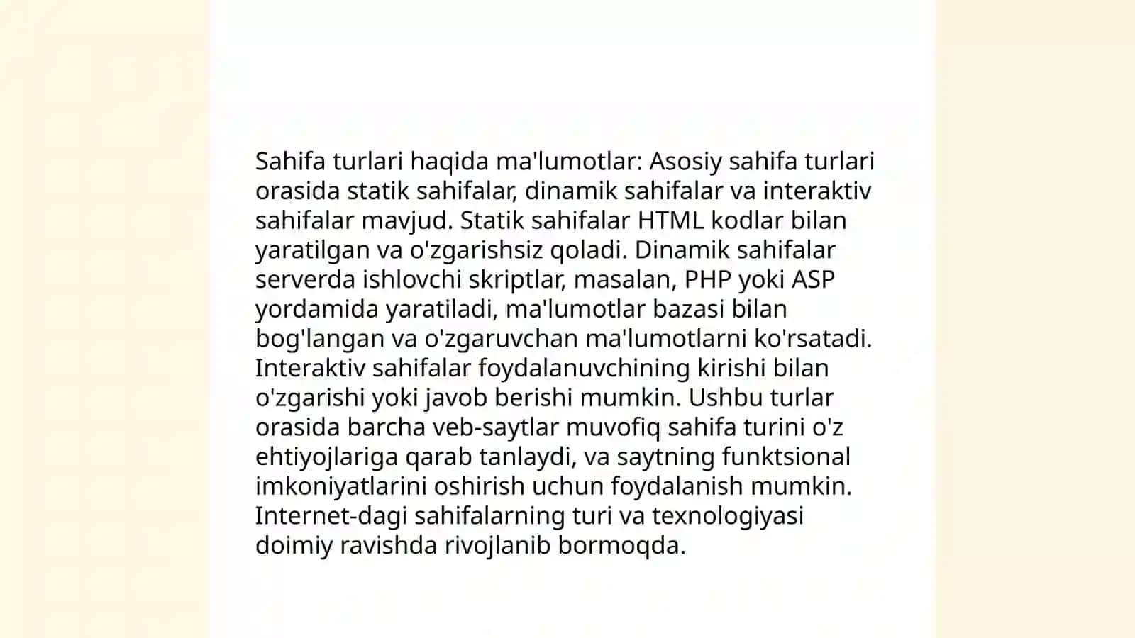 Sahifa turlari 3