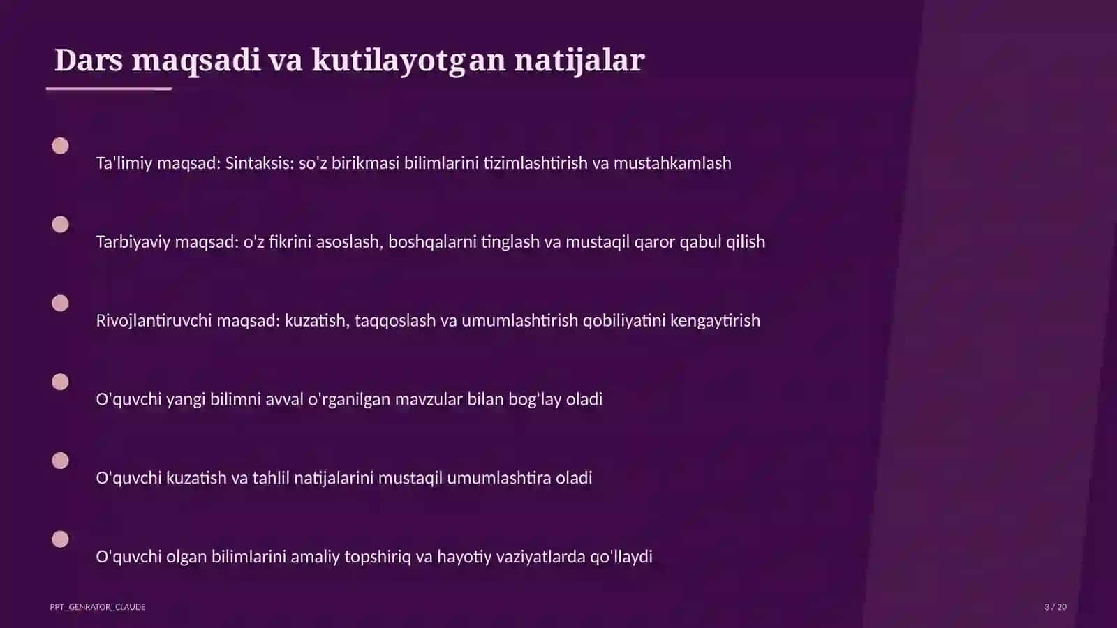 Sintaksis: so'z birikmasi (8-sinf) 3