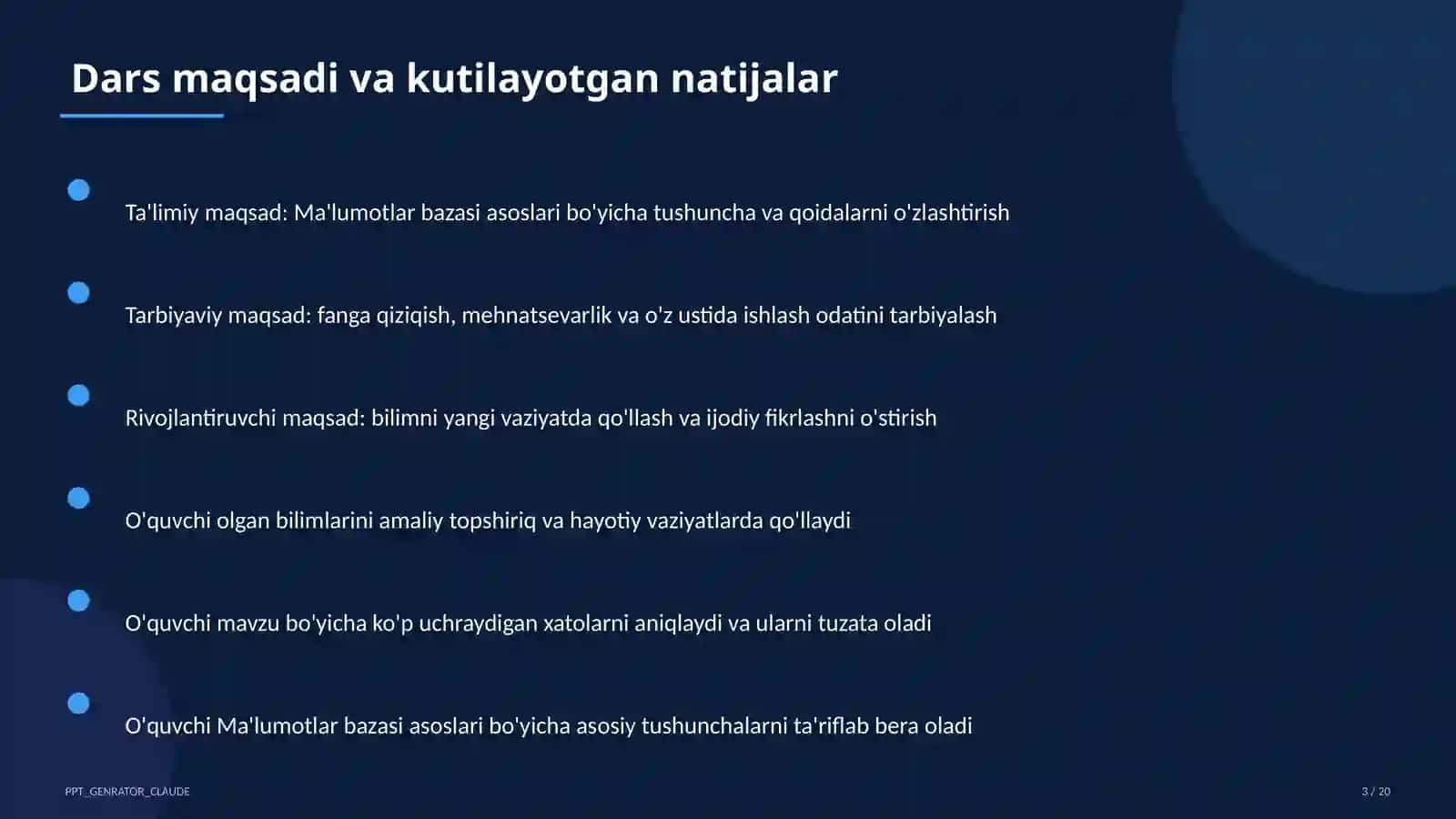 Ma'lumotlar bazasi asoslari (9-sinf) 3
