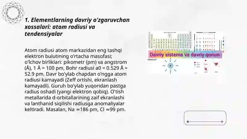 Elementlarning davriy o'zgaruvchan xossalari 3