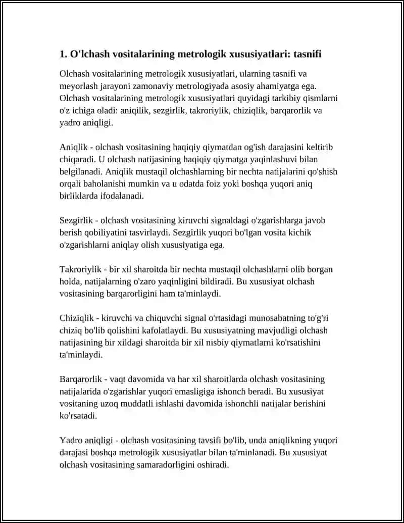 OLCHASH VOSITALARINING METROLOGIK XARAKTERISTIKALARINI MEYORLASH 3