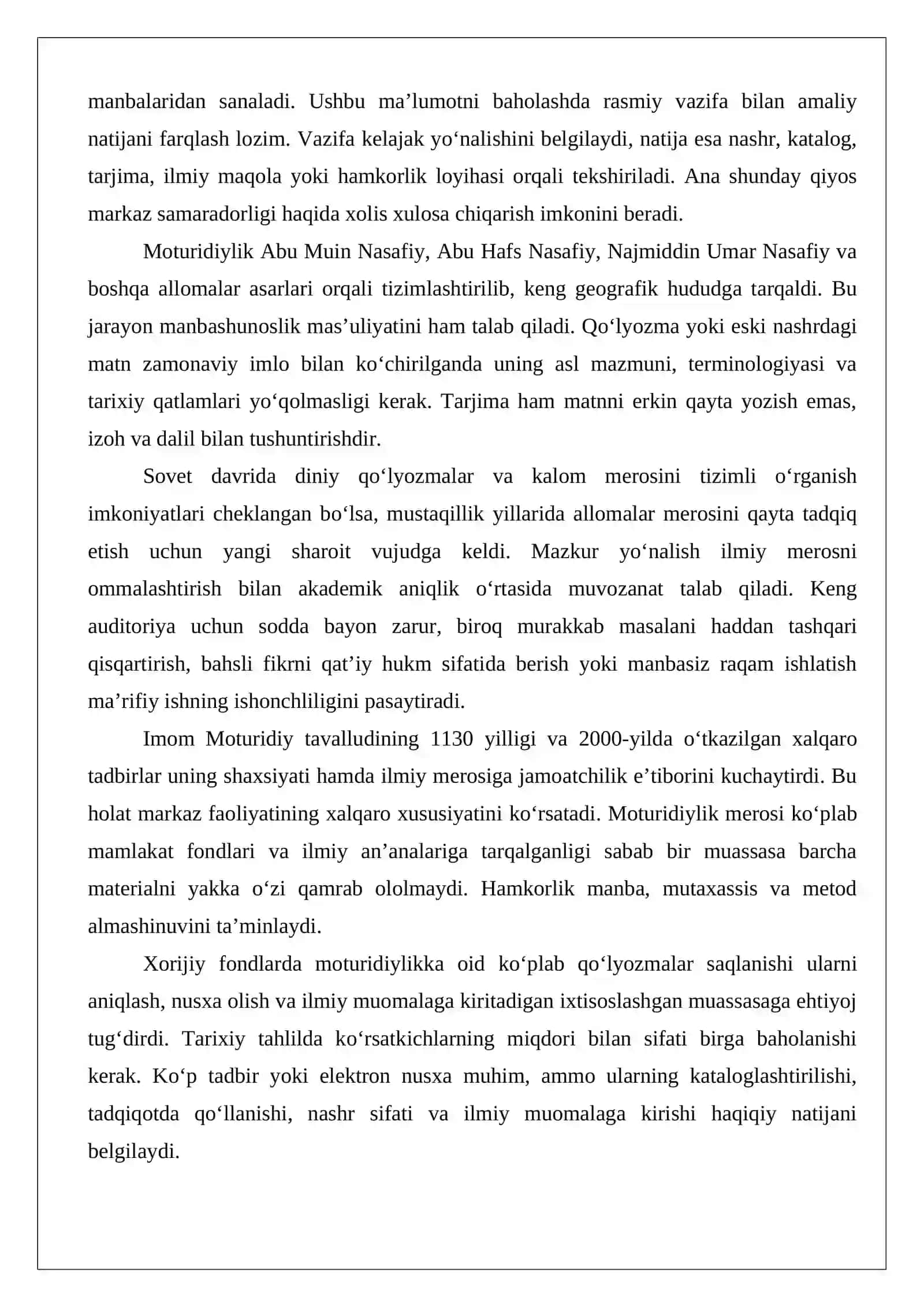 Imom Moturidiy xalqaro ilmiy-tadqiqot markazi 3