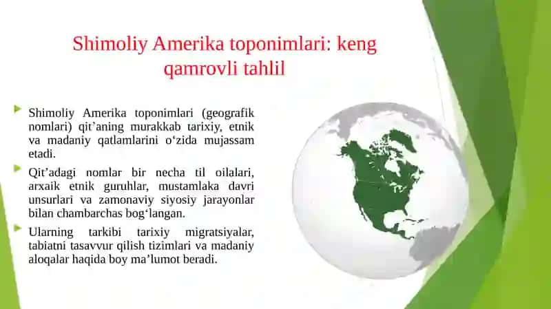 SHIMOLIY AMERIKA TOPONIMLARI 3
