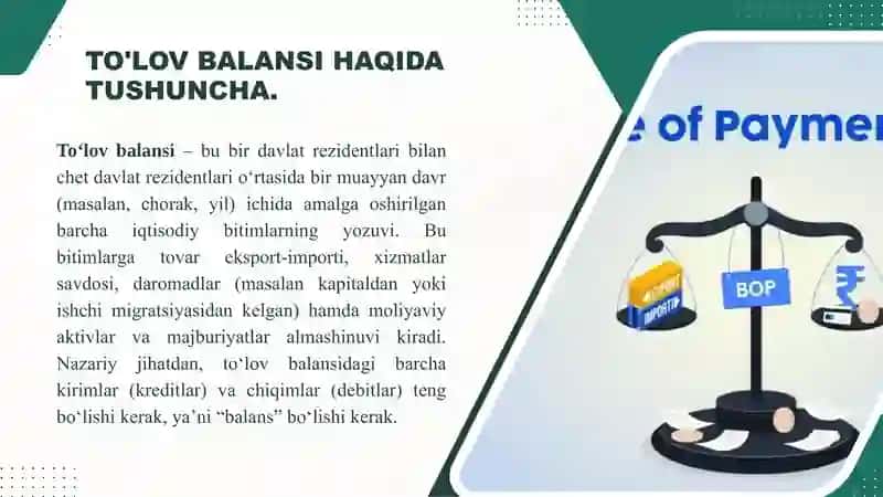TO`LOV BALANSINING TARKIBI VA  VALYUTA SIYOSATIGA ALOQADORLIGI. 3