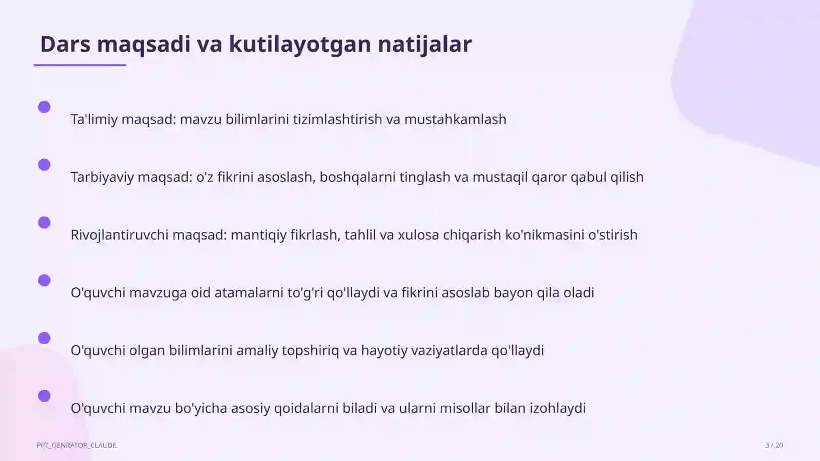 Algoritmlarning turlari: chiziqli, tarmoqlanuvchi, takrorlanuvchi (8-sinf) 3