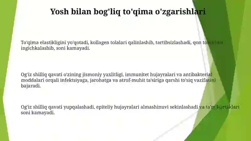 Og'iz bo'shlig'i shilliq qavati tuzilishining yoshga doir xususiyatlari 3