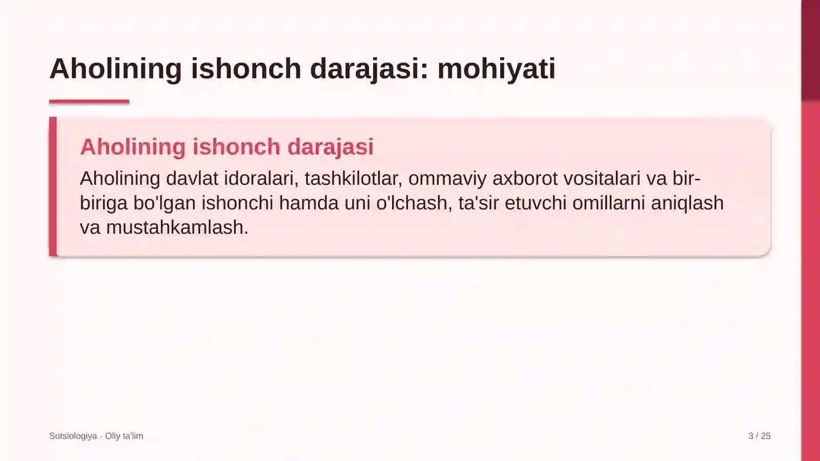 Sotsiologiya · Oliy ta'lim 3