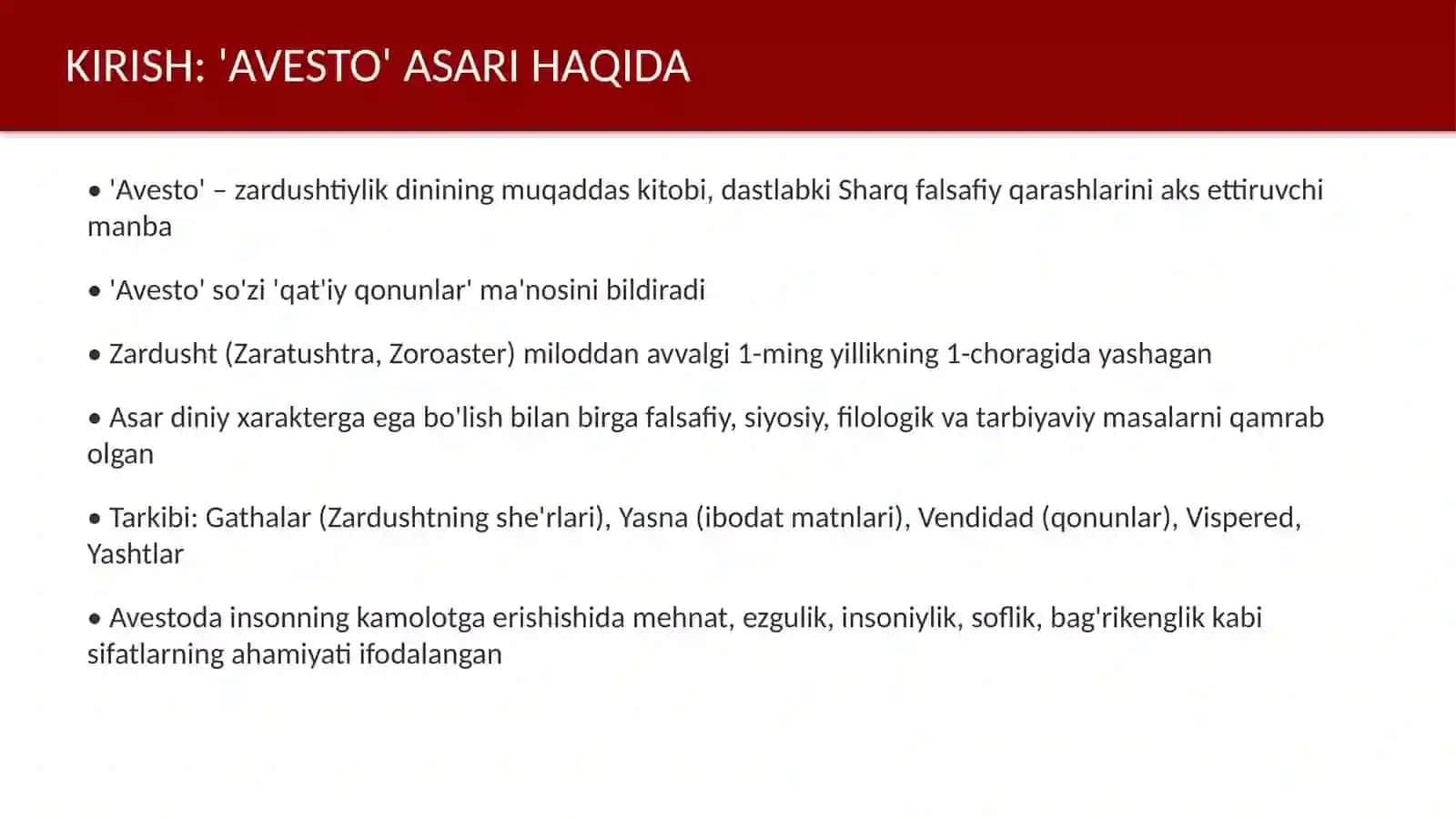 "Avesto"dagi pedagogik qarashlar 3