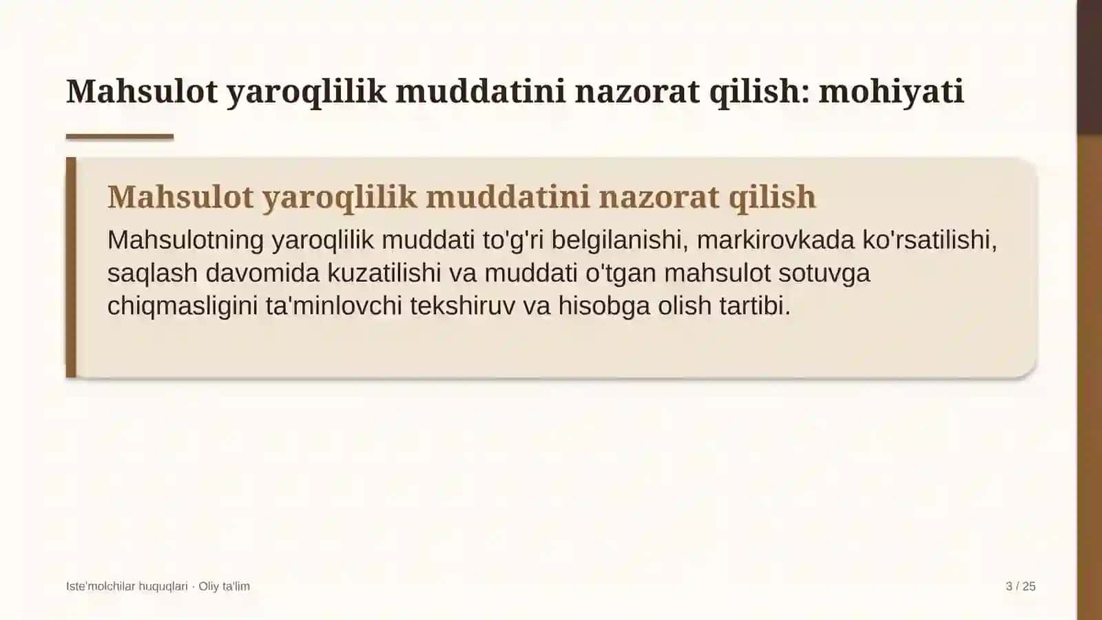 ISTE'MOLCHILAR HUQUQLARI · OLIY TA'LIM 3