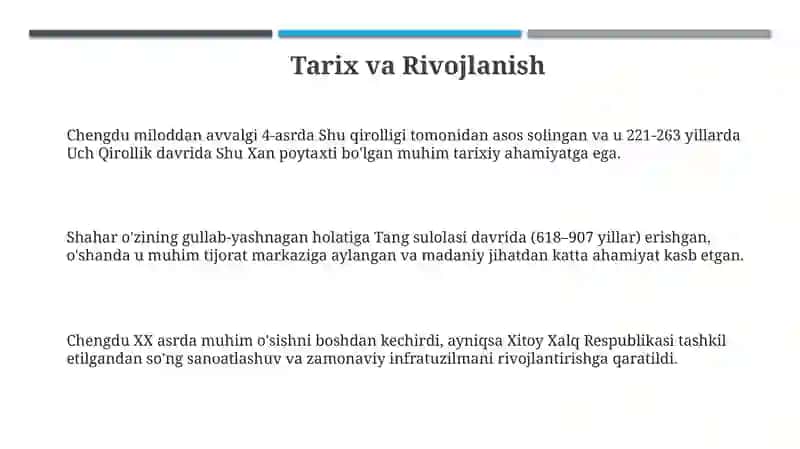 Chengdu: Tarix, Madaniyat va Iqtisodiyot 3