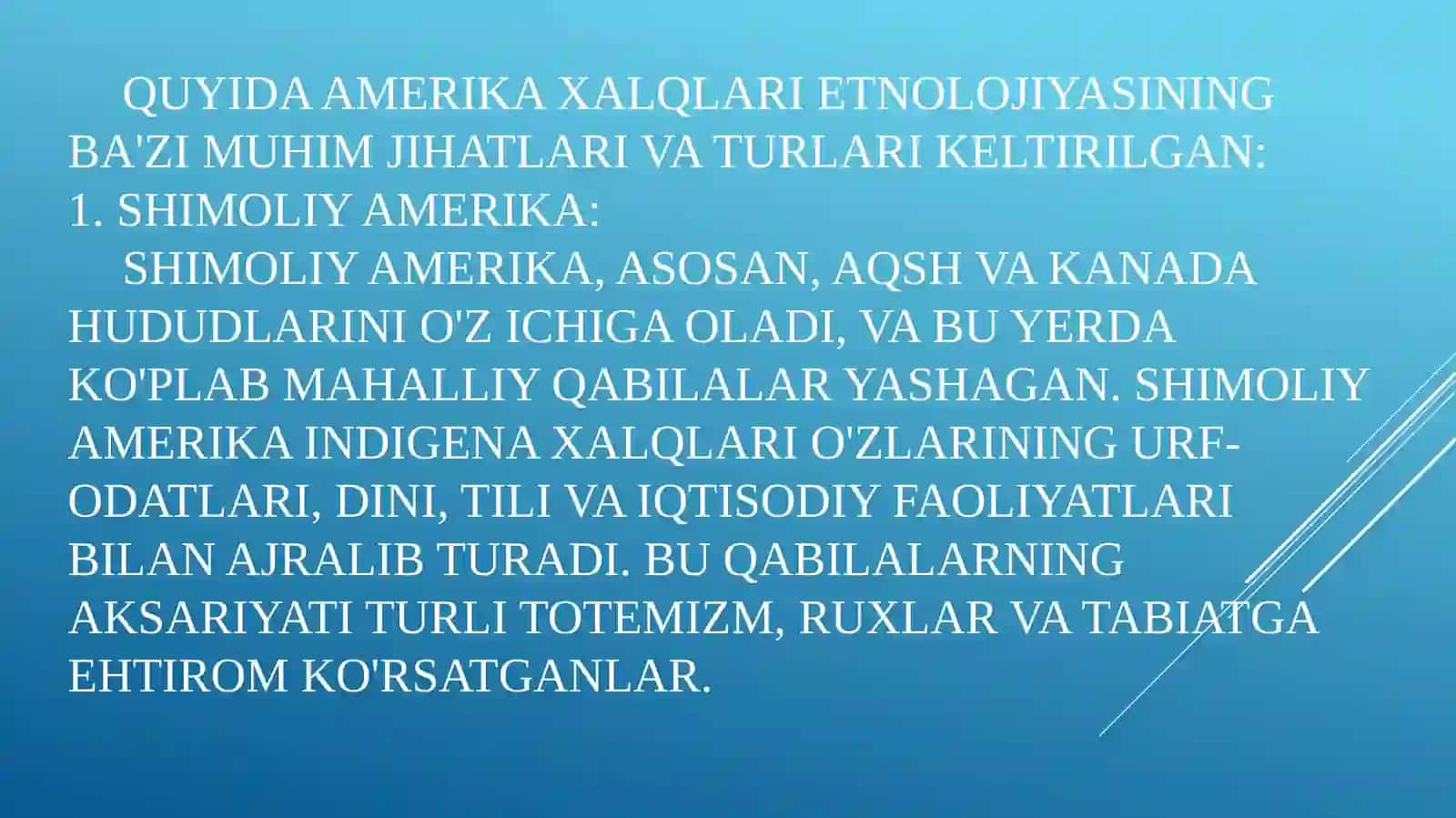 AMERIKA XALQLARI ETNALOGIYASI 3