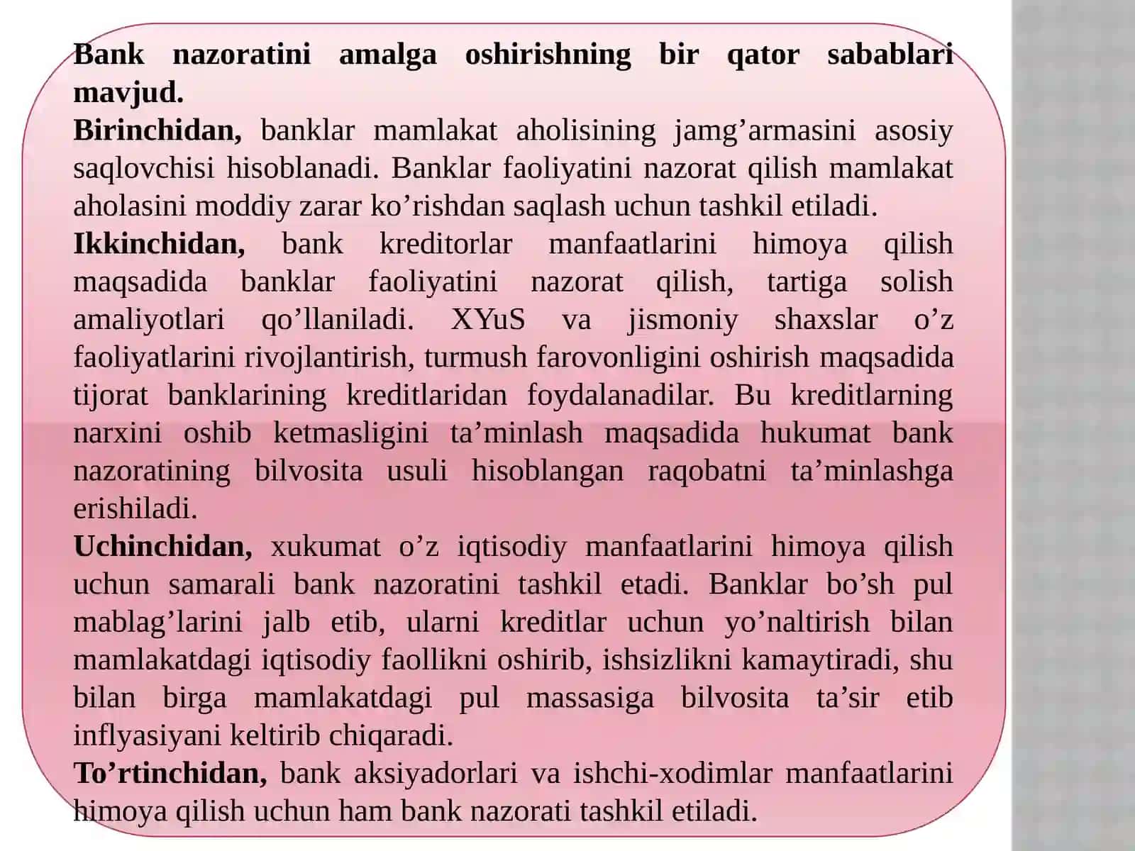 Banklarning faoliyati ustidan prudensial nazorat va nazorat tadqiqatlari 3