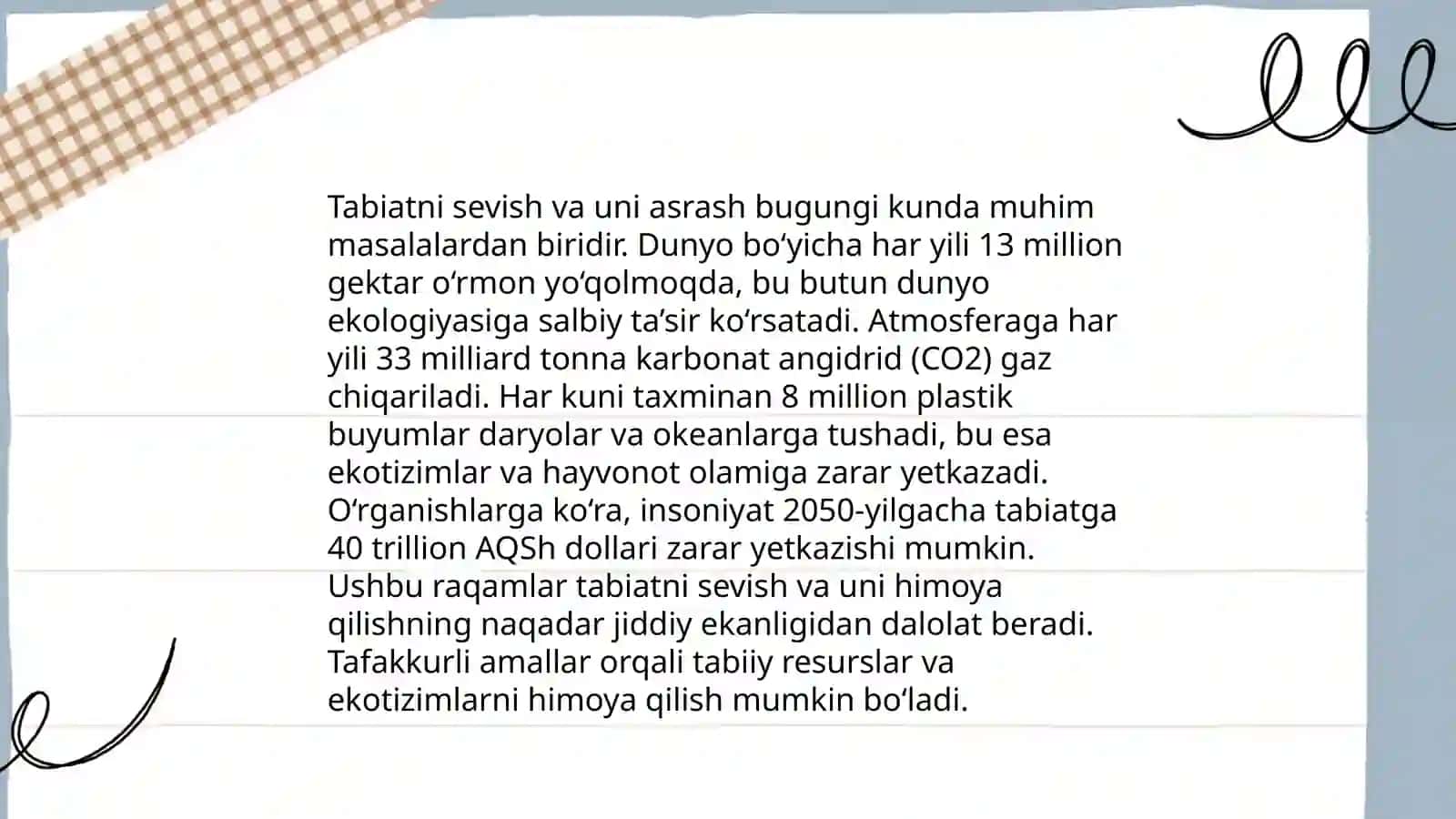 Tabiatni sevish va uni asrash 3