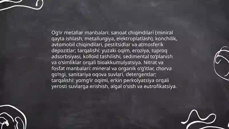 Tuproq va suv ifloslanishi ion boglanishli birikmalani tozalash usulni ishlab chiqish 3