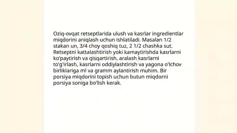 Ulush va kasr tushunchasini hayot bilan bogʻlash 3