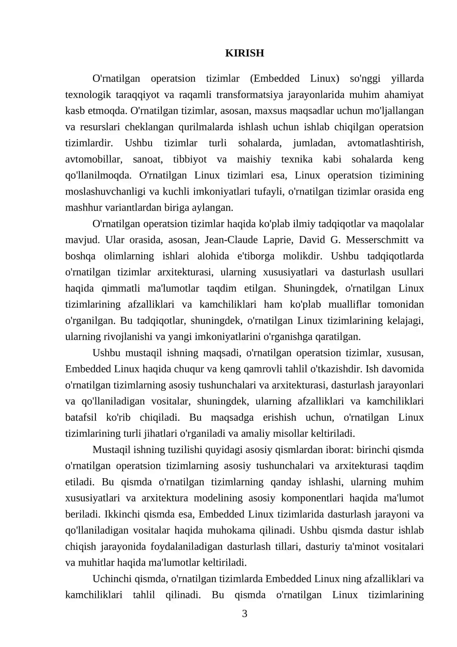 O'rnatilgan operatsion tizimlar (Embedded Linux) 3