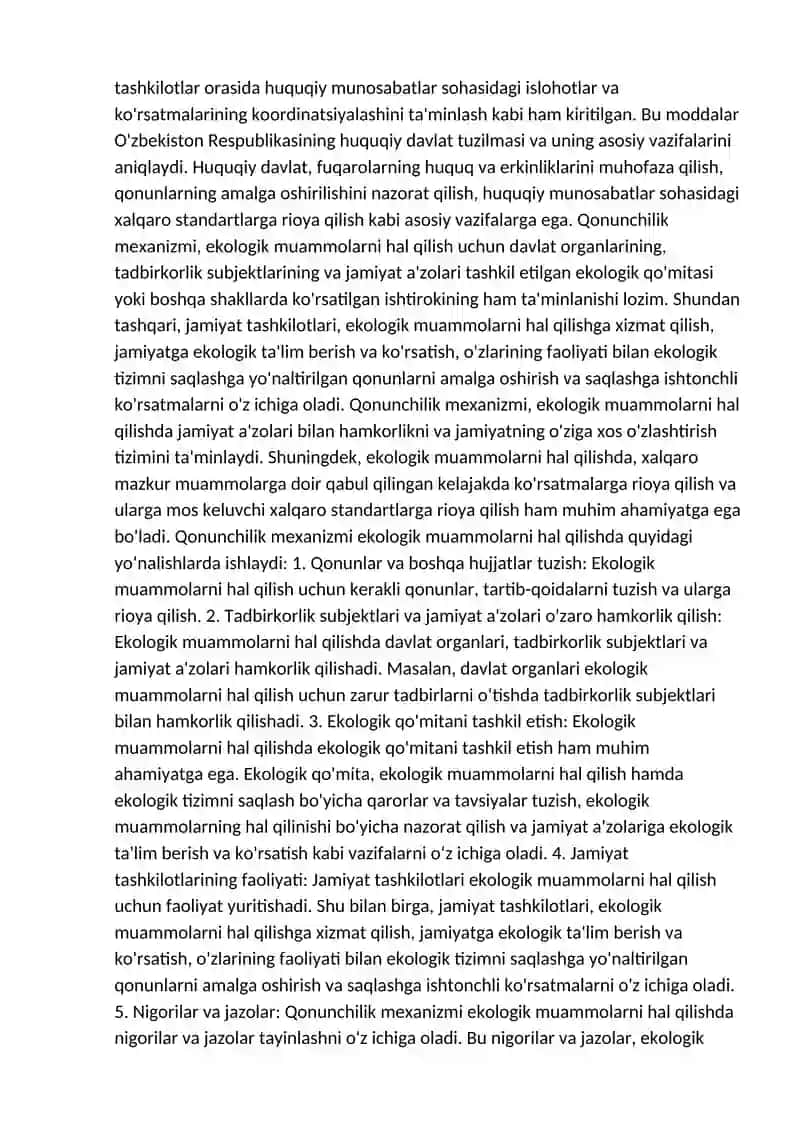 Ekologik tizim va tabiiy hayotni saqlash 3