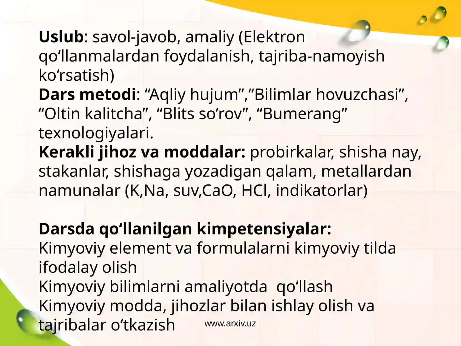 Asoslarning olinishi va xossalari 3
