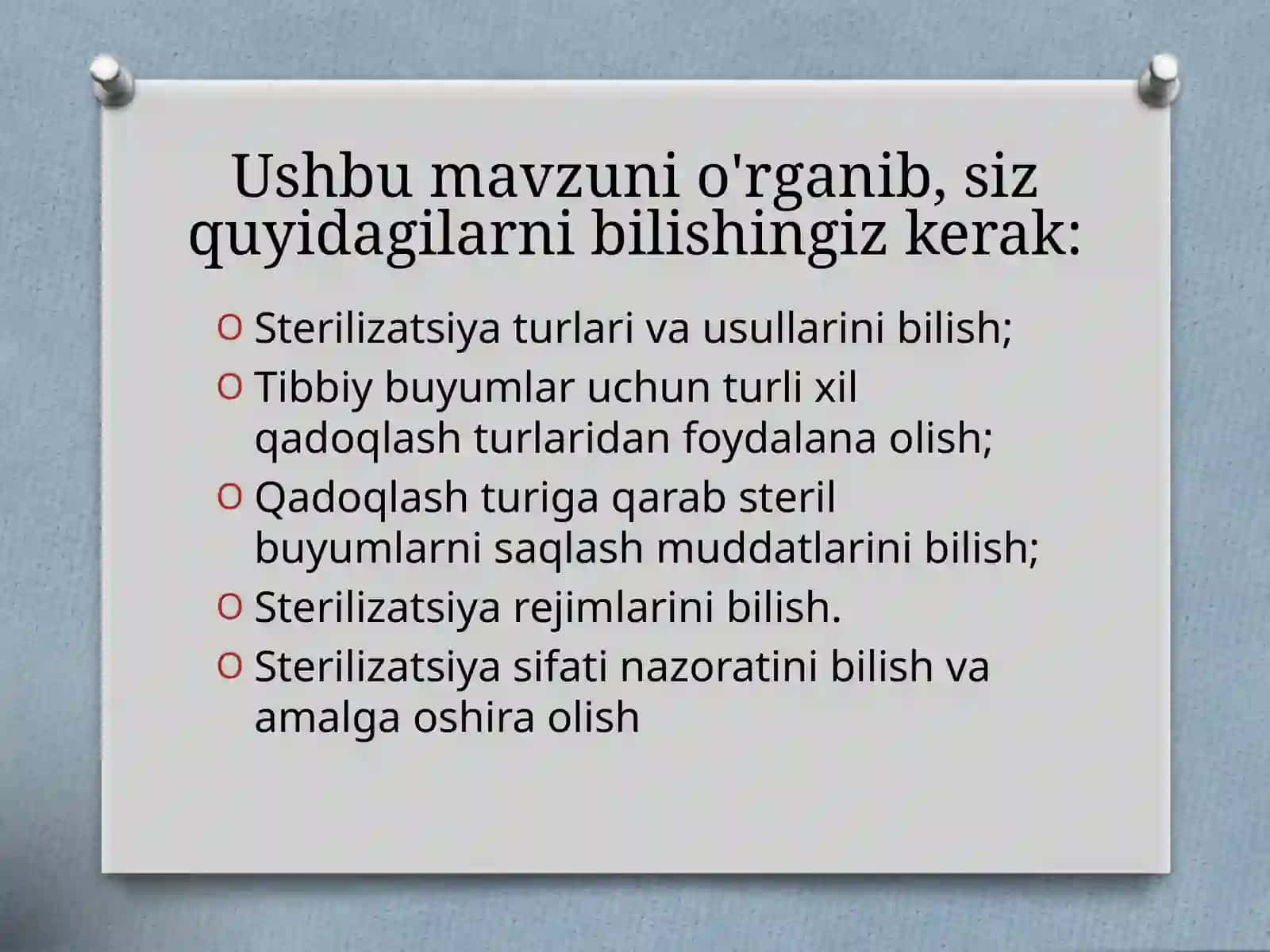 Tibbiyot asboblarini sterilizatsiya qilish 3