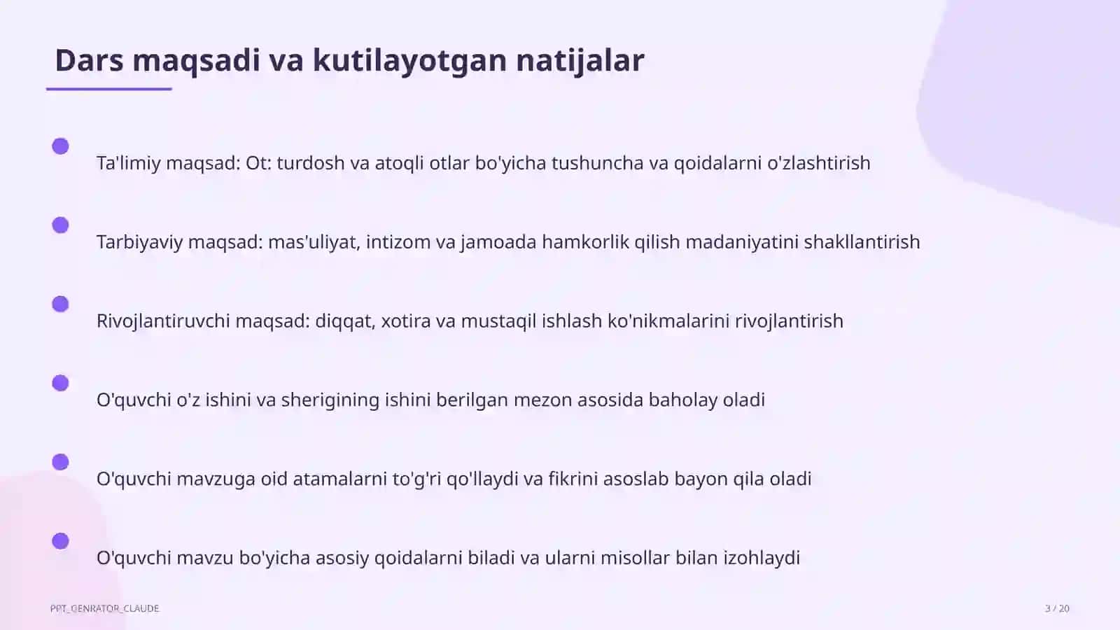 Ot: turdosh va atoqli otlar (6-sinf) 3