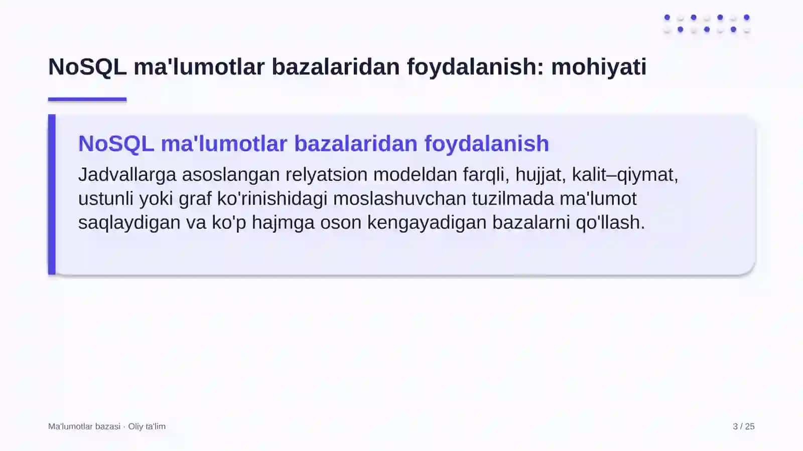 Aviakompaniyalarda NoSQL ma'lumotlar bazalaridan foydalanish 3