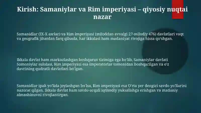 Tarix Somoniylar va Rim imperiyasi 3