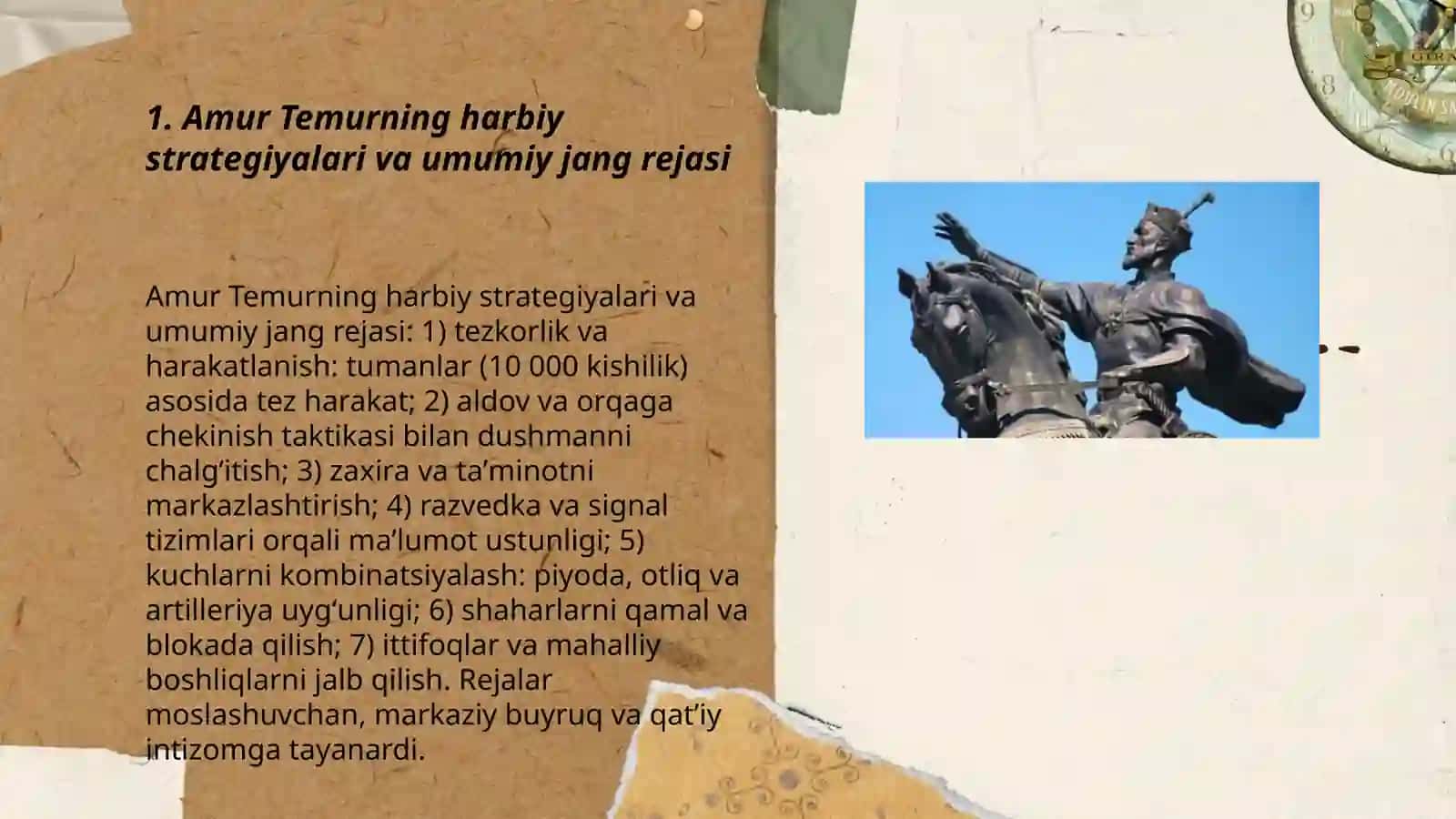 Amur Temurning harbiy strategiyalari va umumiy jang rejasi 3