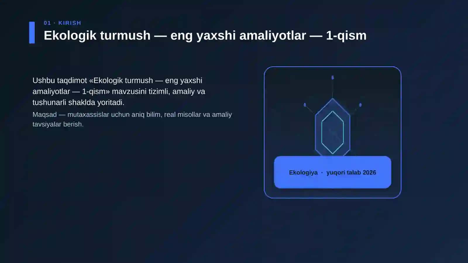 Ekologik turmush — eng yaxshi amaliyotlar — 1-qism 3