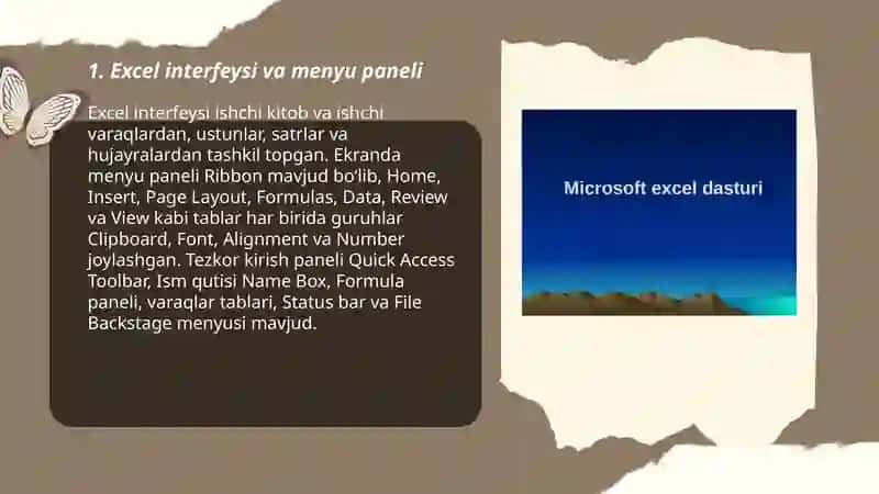 Ms Excel dasturi. Asosiy tushunchalar 3