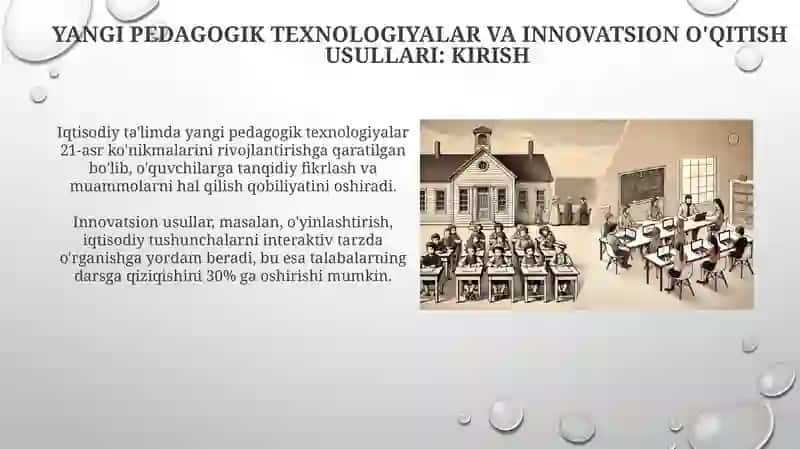 Yangi Pedagogik Texnologiyalar va Innovatsion O'qitish Usullari 3