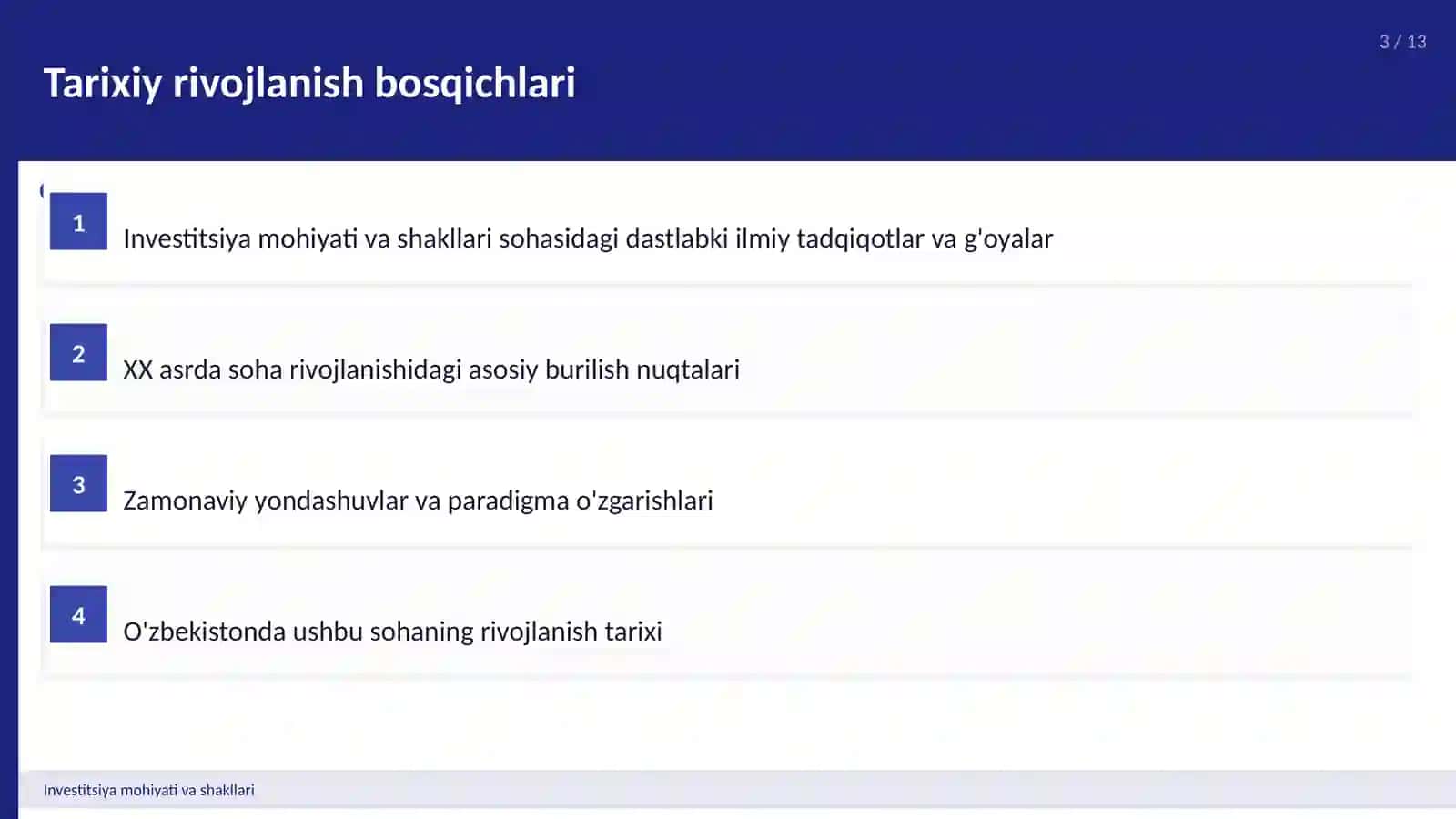 Investitsiya mohiyati va shakllari 3