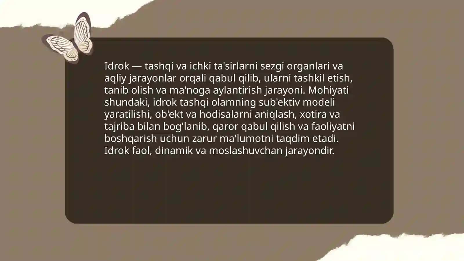 Idrok haqida tushuncha va turlari 3