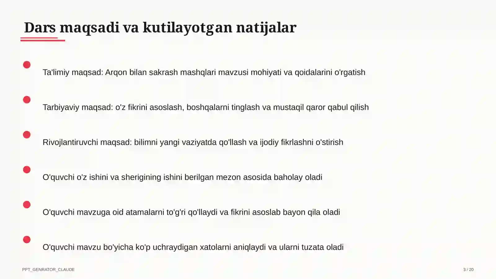 Arqon bilan sakrash mashqlari (3-sinf) 3