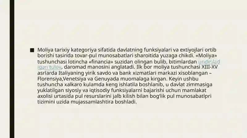 Moliyaning vujudga kelish shart sharoitlari nimlardan iborat. 3