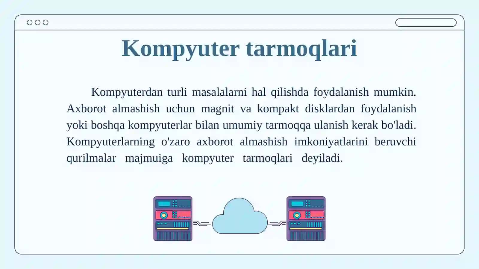 Kompyuter tarmoqlari va internet tarmog‘i 3
