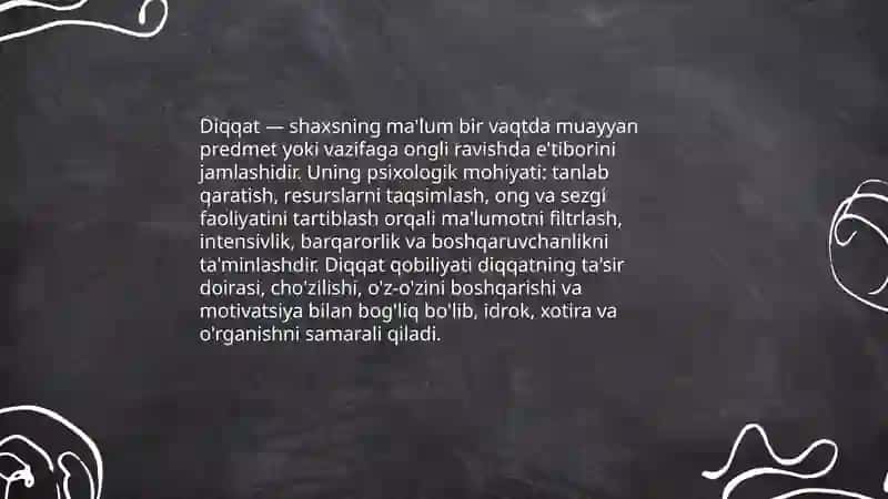 Diqqat turlari va uning xususiyatlari 3