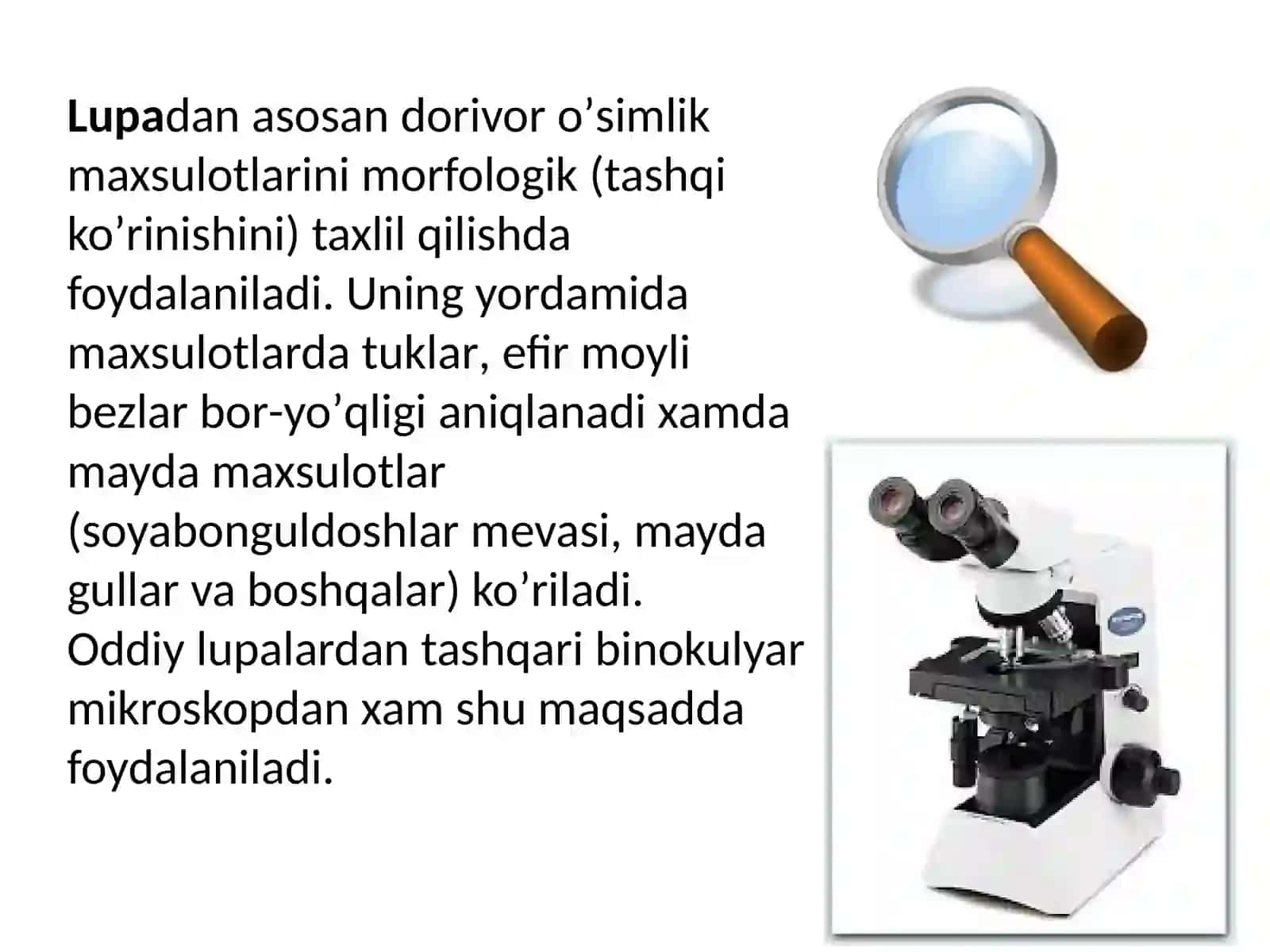 Dorivor o’simlik xom-ashyolarini taxlil qilishda qo’llaniladigan optik va yordamchi asboblar 3