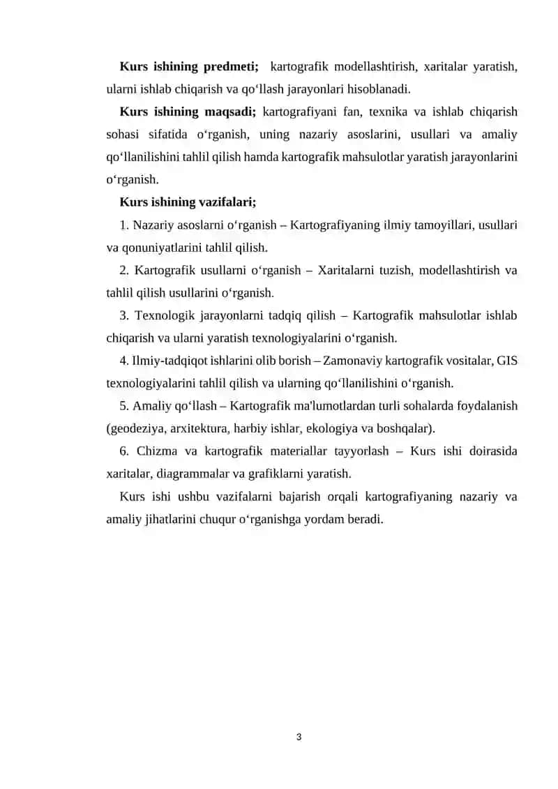 Kartografiya-fan,texnika va ishlab chiqarish soxasi sifatida.Kartografiyaning nazariy korinishi 3