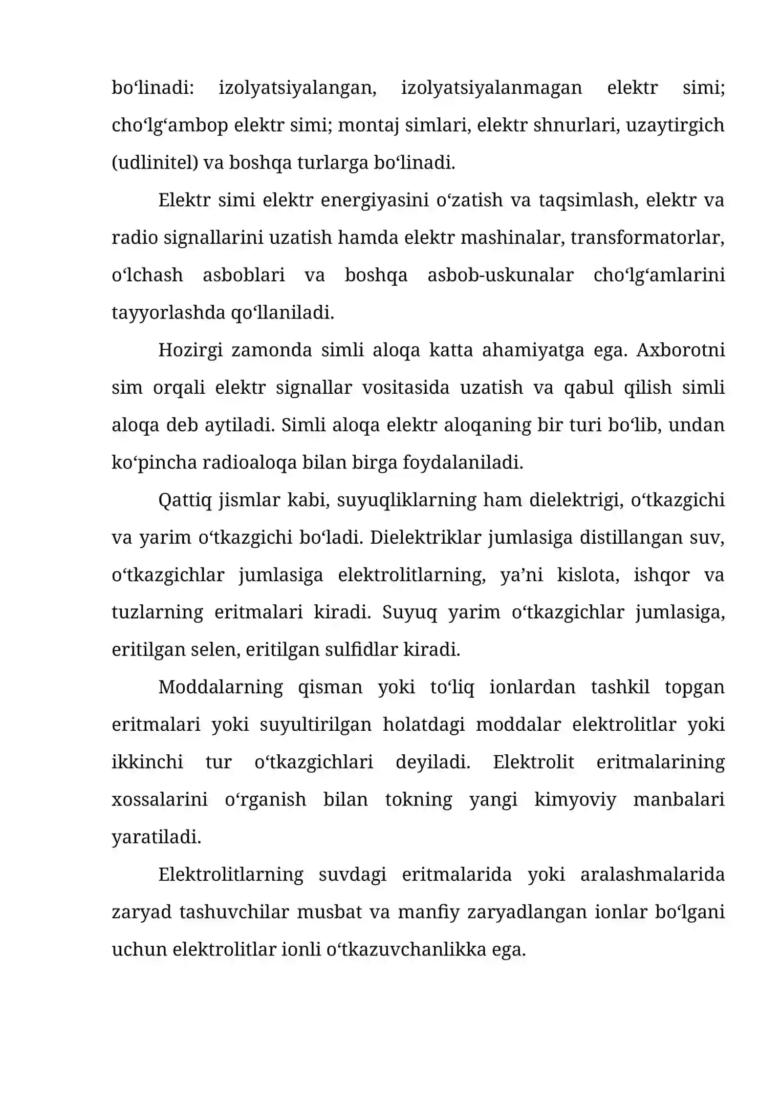 O‘tkazgichlar, dielektriklar va yarim o‘tkazgichlar 3
